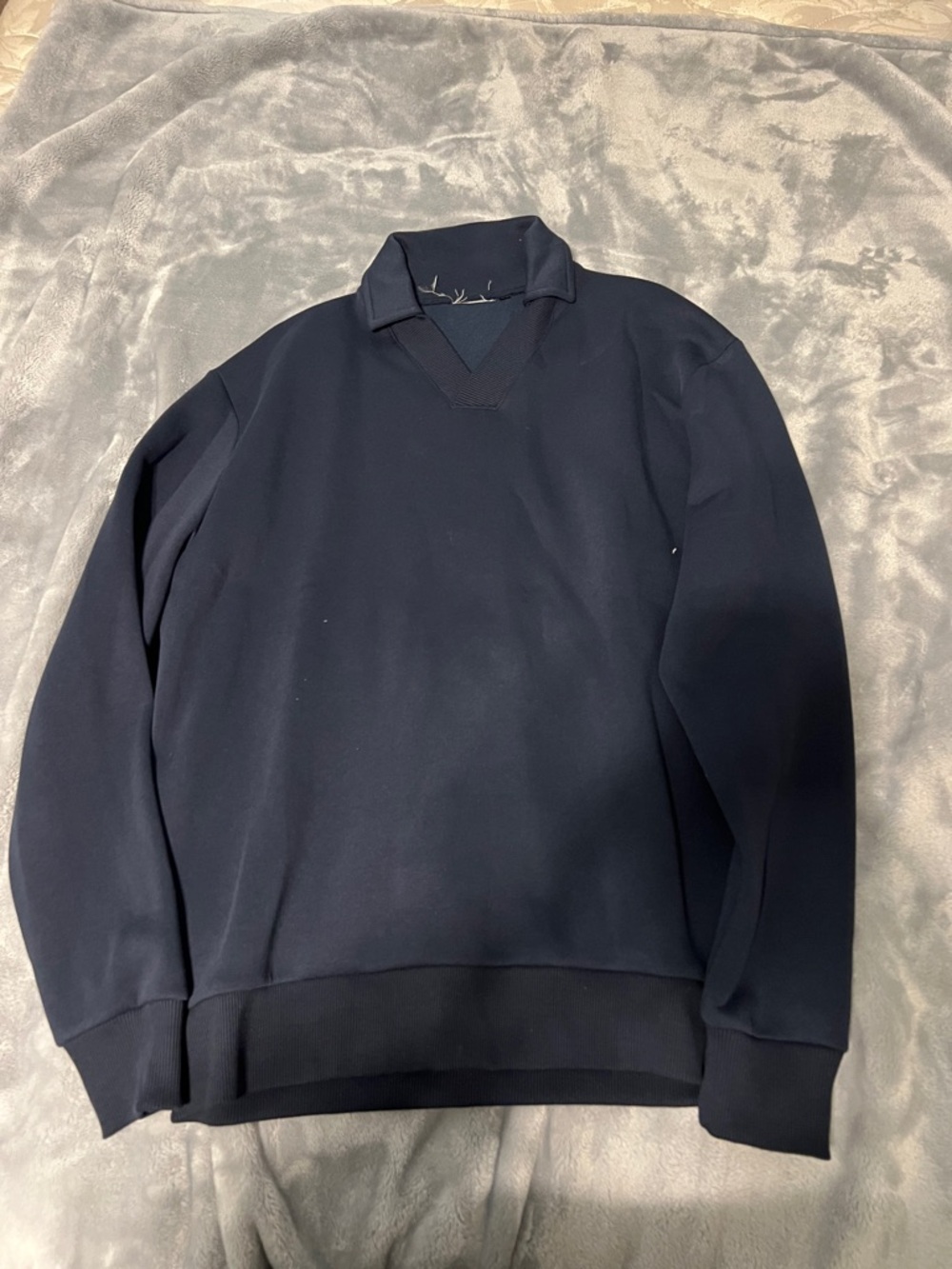 ASOS Navy V-Neck Collar Sweatshirt